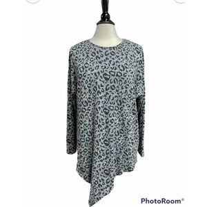 Joseph Ribkoff Grey & Black Animal Print Tunic Size 8